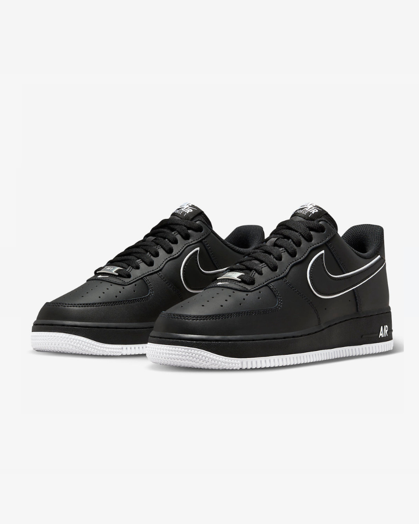 NIKE AIR FORCE 1 LOW BLACK WHITE SOLE (Liquidación)